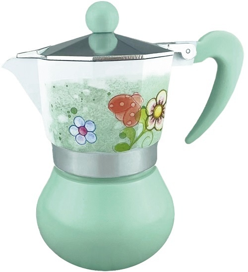 THUN Caffettiera Sul Fuoco Moka in Ceramica Decorata per Colazione e Tavola