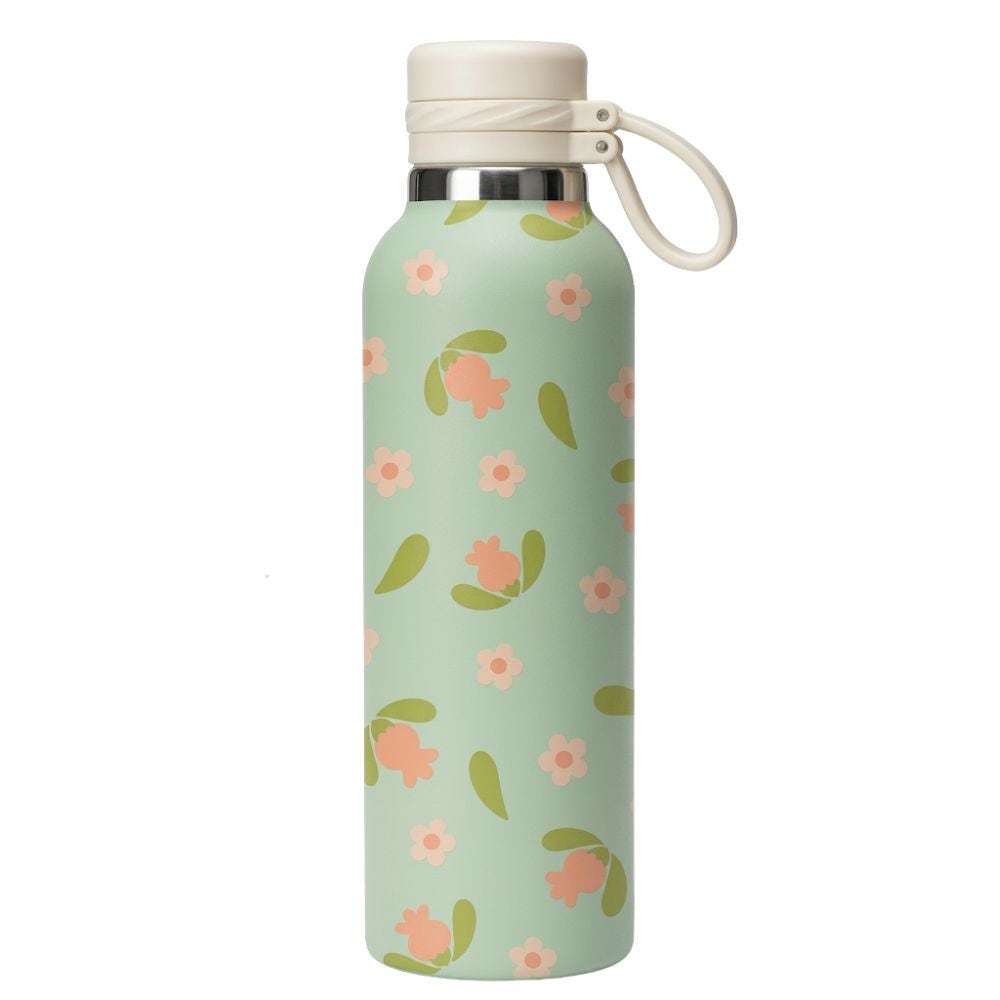Thun Borraccia verde con motivo floreale, 900 ml