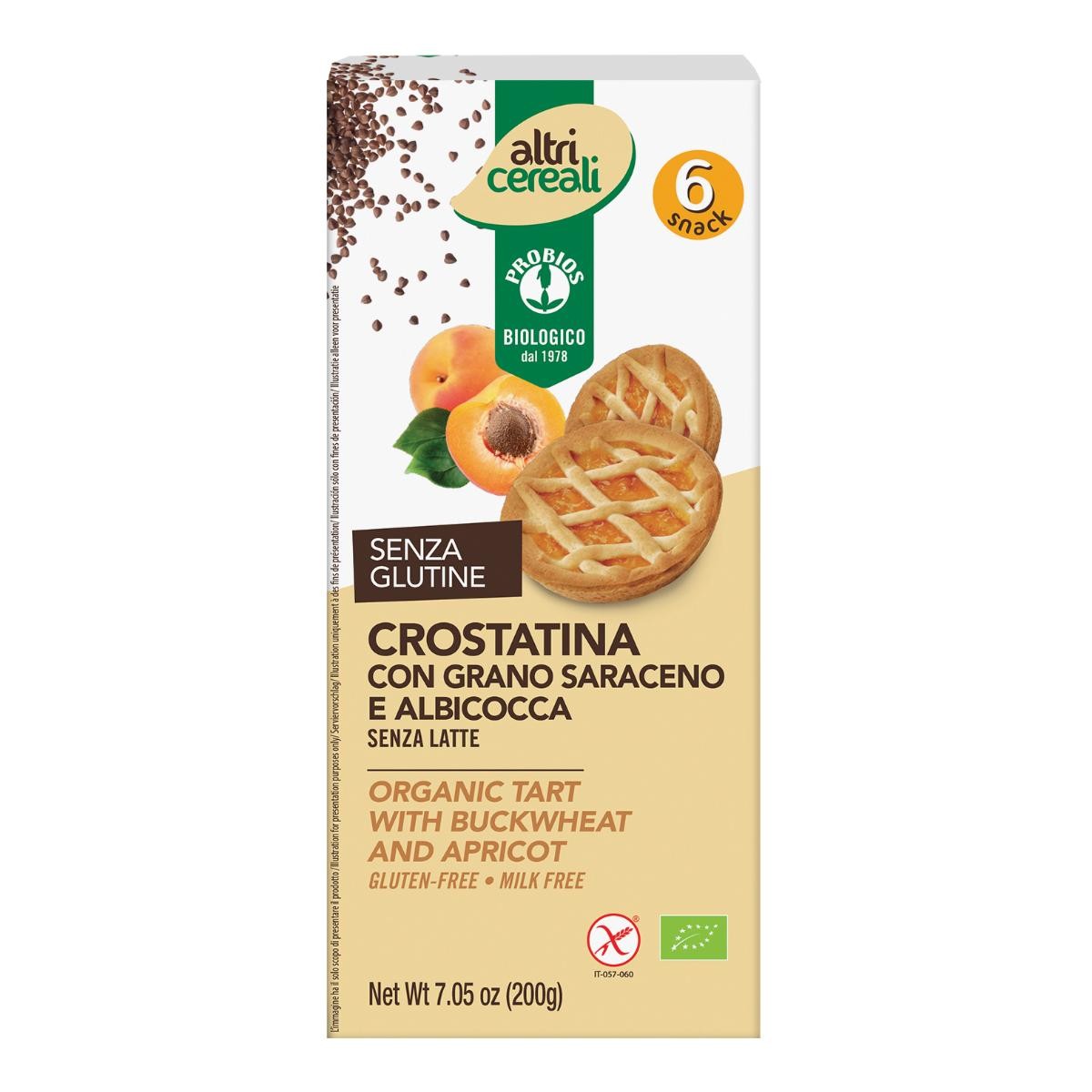 AltriCereali Crostatina Con Grano Saraceno E Albicocca Senza Glutine 200 g