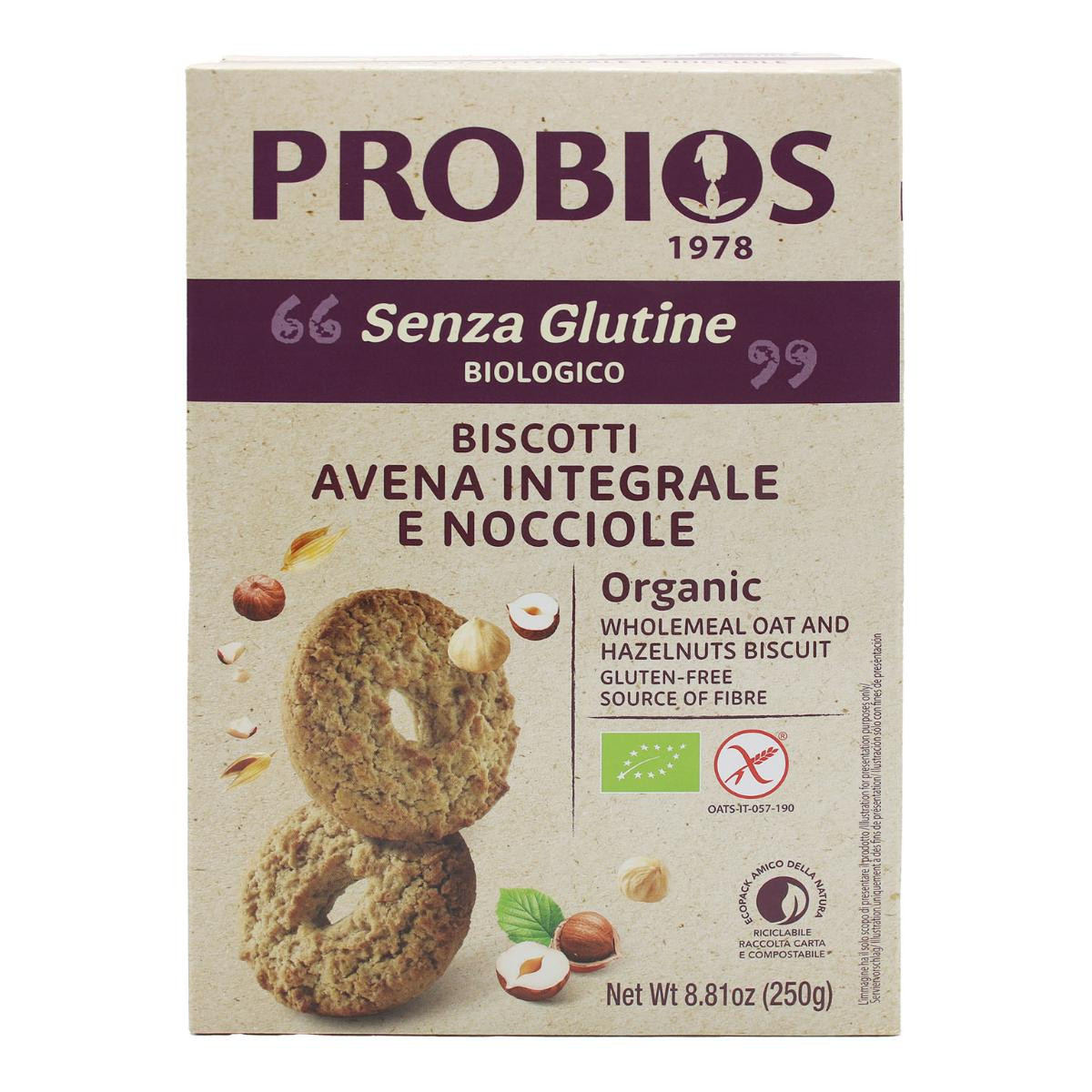 Altricereali biscotti all'avena/nocciole bio 250 g