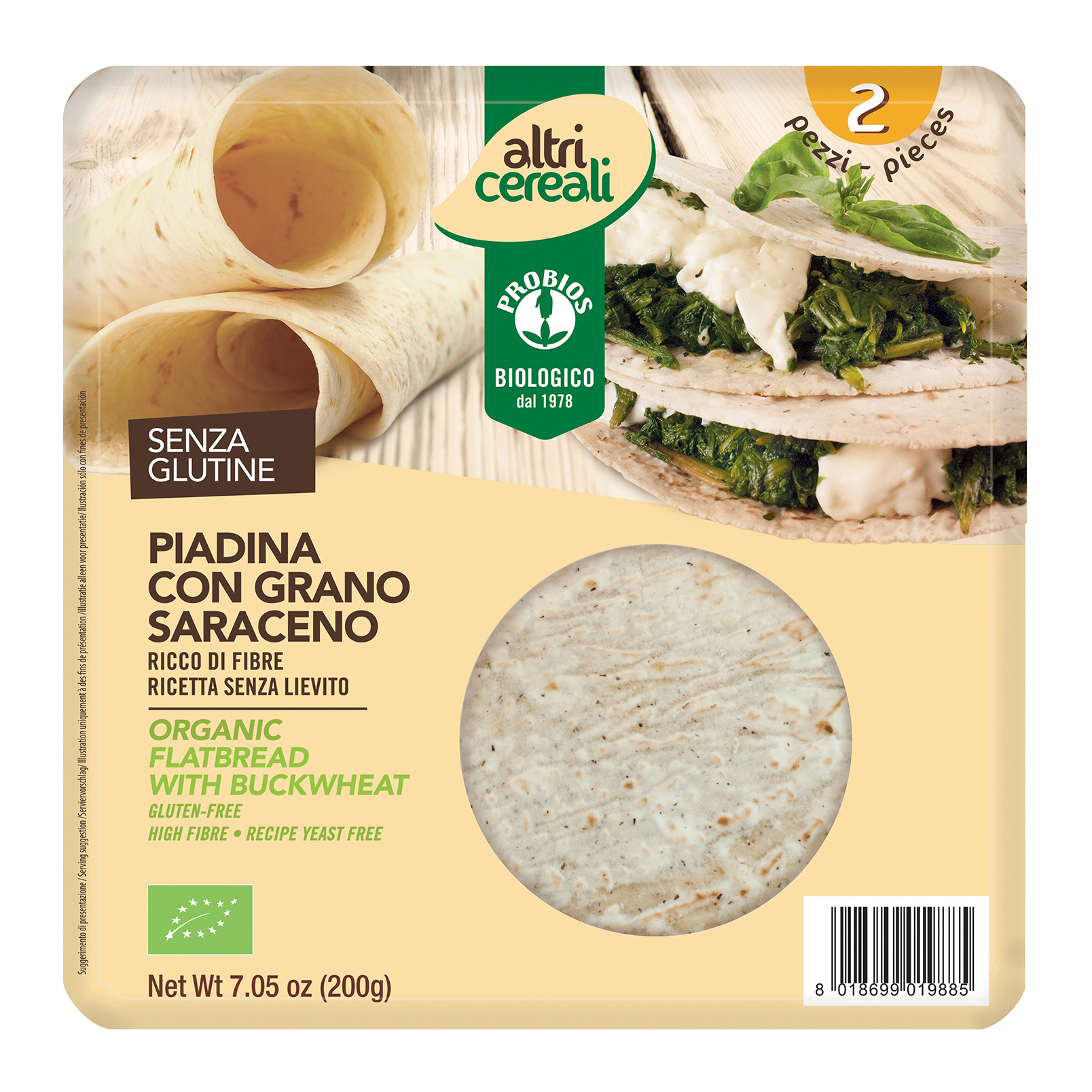 Altricereali Piadina Grano Saraceno Senza Glutine 250 Grammi