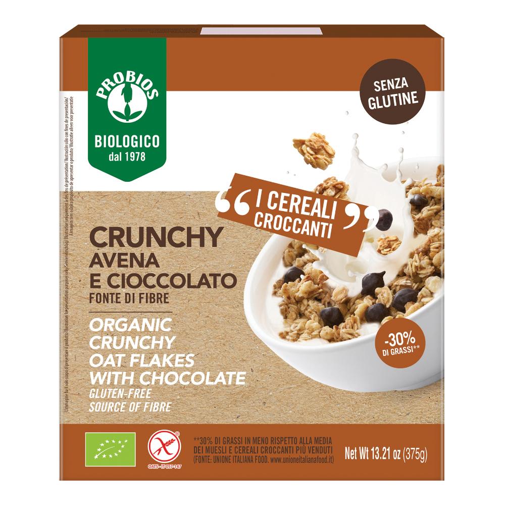 Cereali Crunchy Avena e Cioccolato Senza Glutine - Probios 375 g