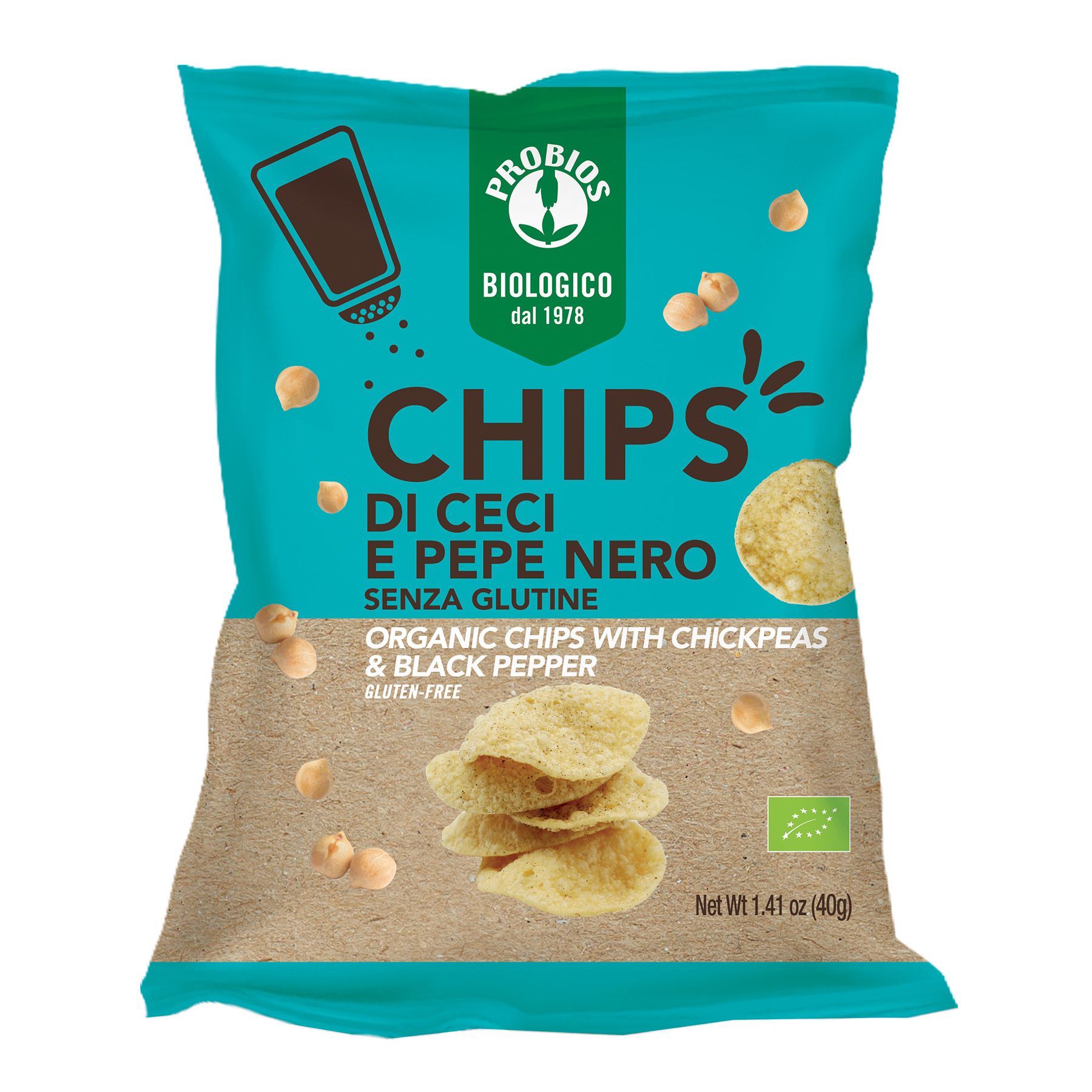 Chips di Ceci e Pepe Nero Senza Glutine - Probios 40 g — confronto prezzi