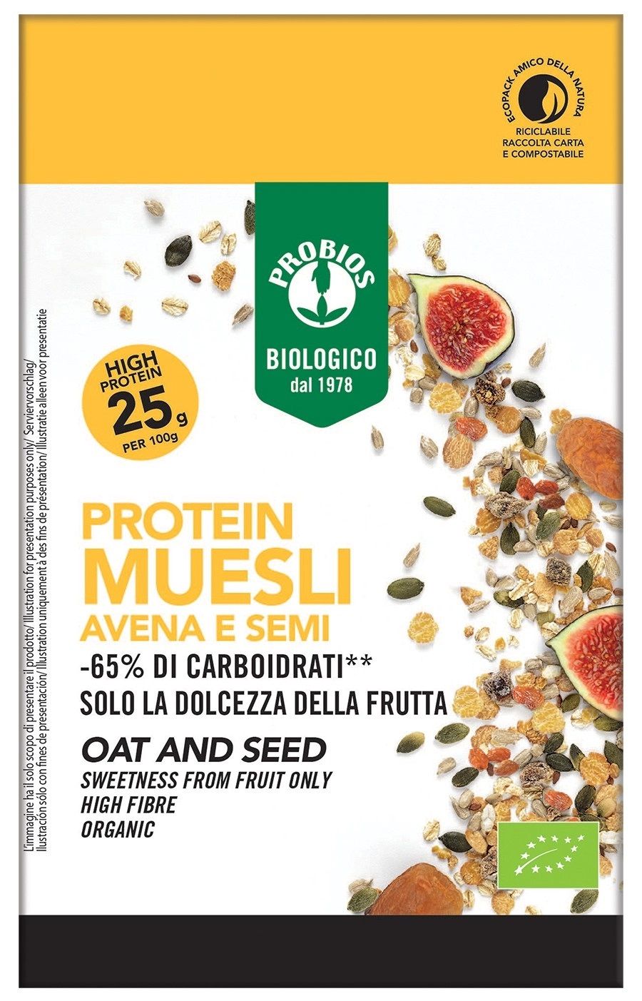 Cereali Protein Muesli Avena e Semi Senza Glutine - Probios 300 g