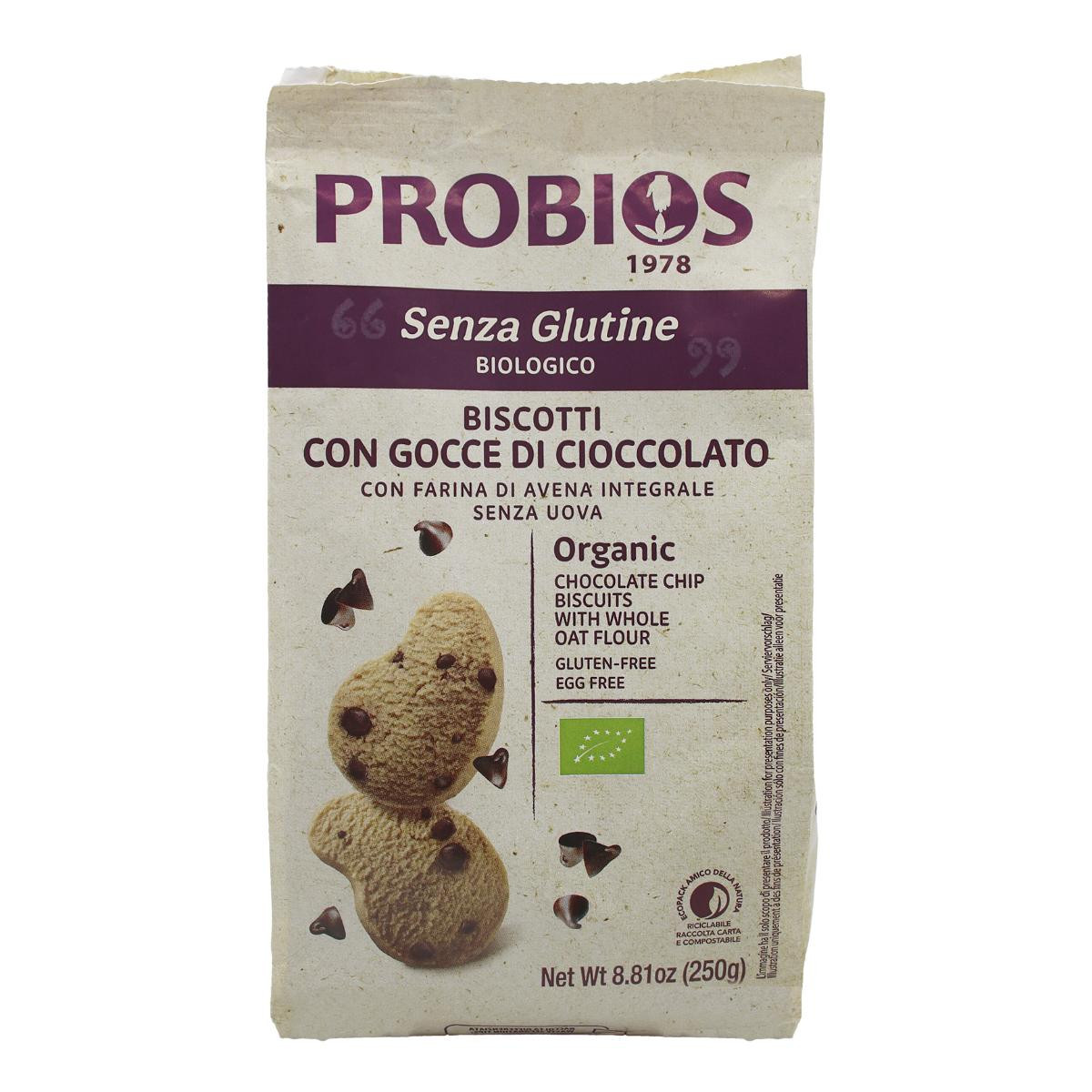 Probios biscotti bisfree gocce di cioccolato 250 g