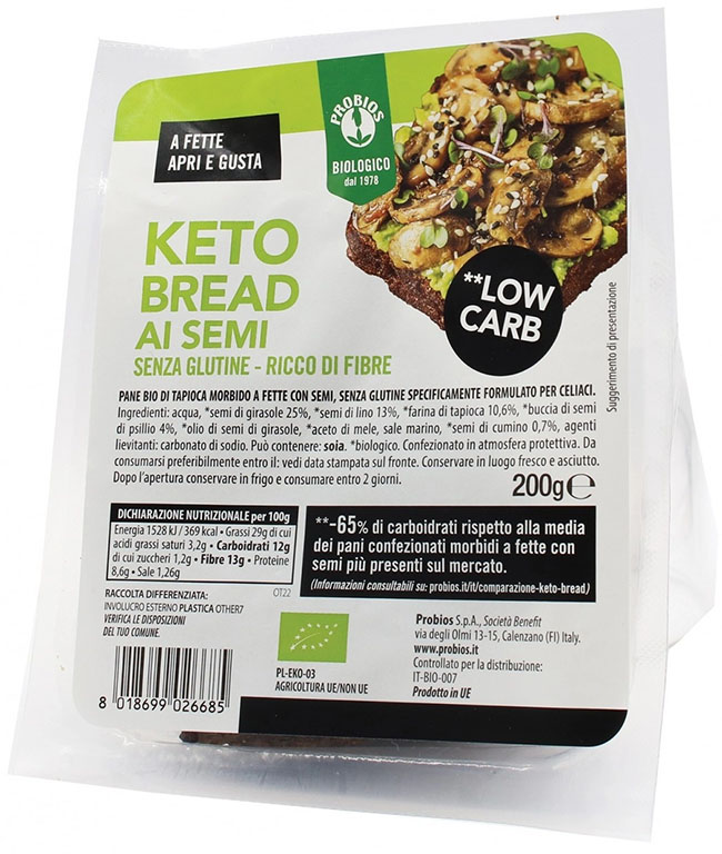 Probios keto bread con semi senza glutine 200 g — confronto prezzi