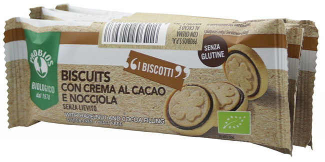 Biscuit con Crema al Cacao e Nocciola Senza Glutine - Probios 96 g