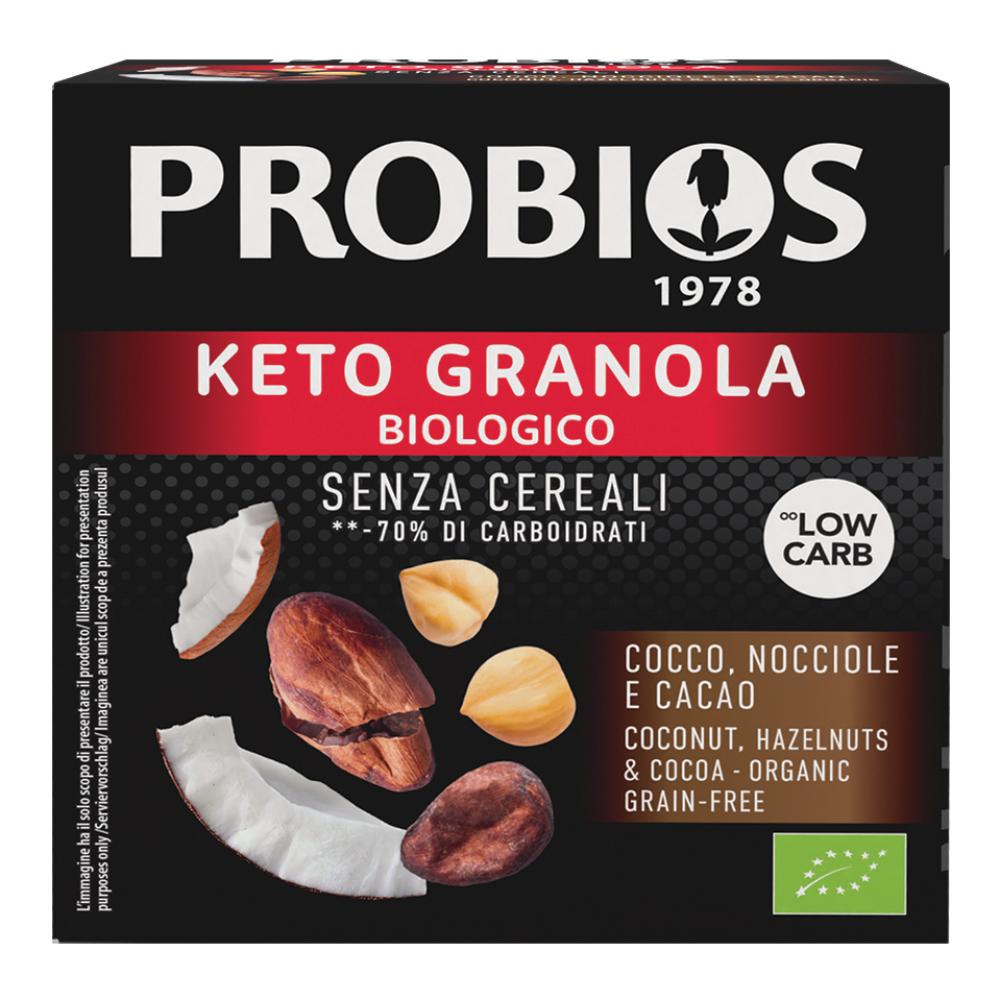 Probios Keto Granola Cocco Nocciole e Cacao senza Cereali 200 grammi
