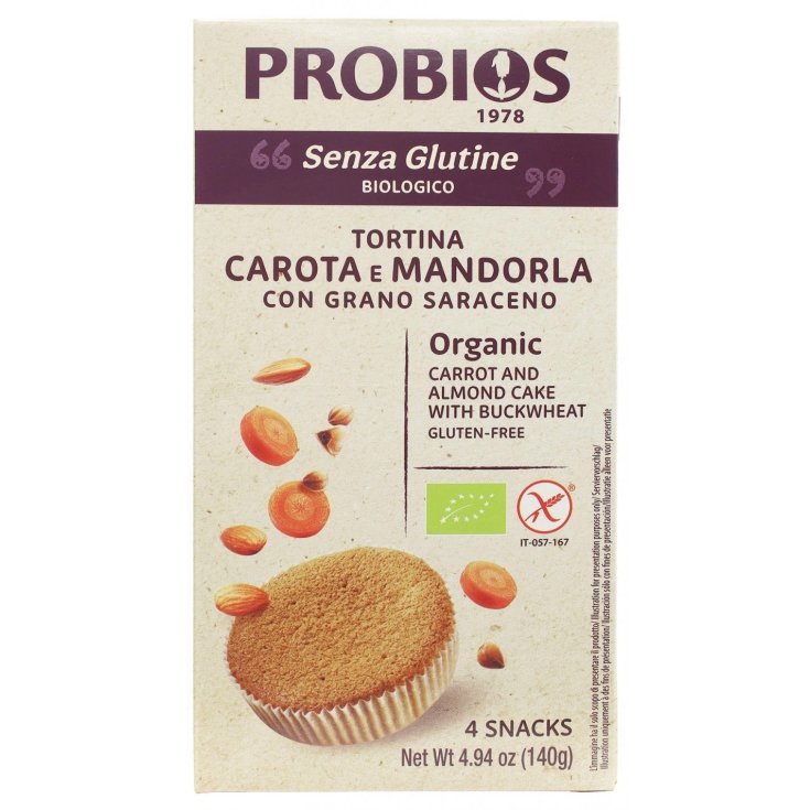 Probios tortino carota e mandorla 4 sacchetti x 35 g
