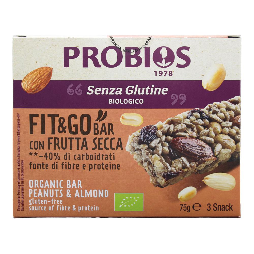 BARRETTA CON FRUTTA SECCA FIT&GO - Probios 75 g