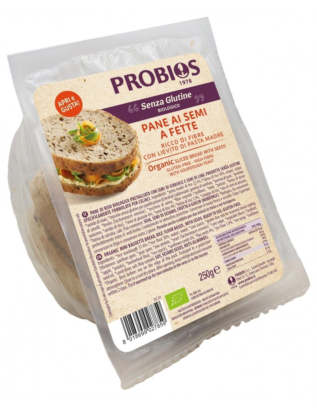 PROBIOS PANE A FETTE SEMI 250 G