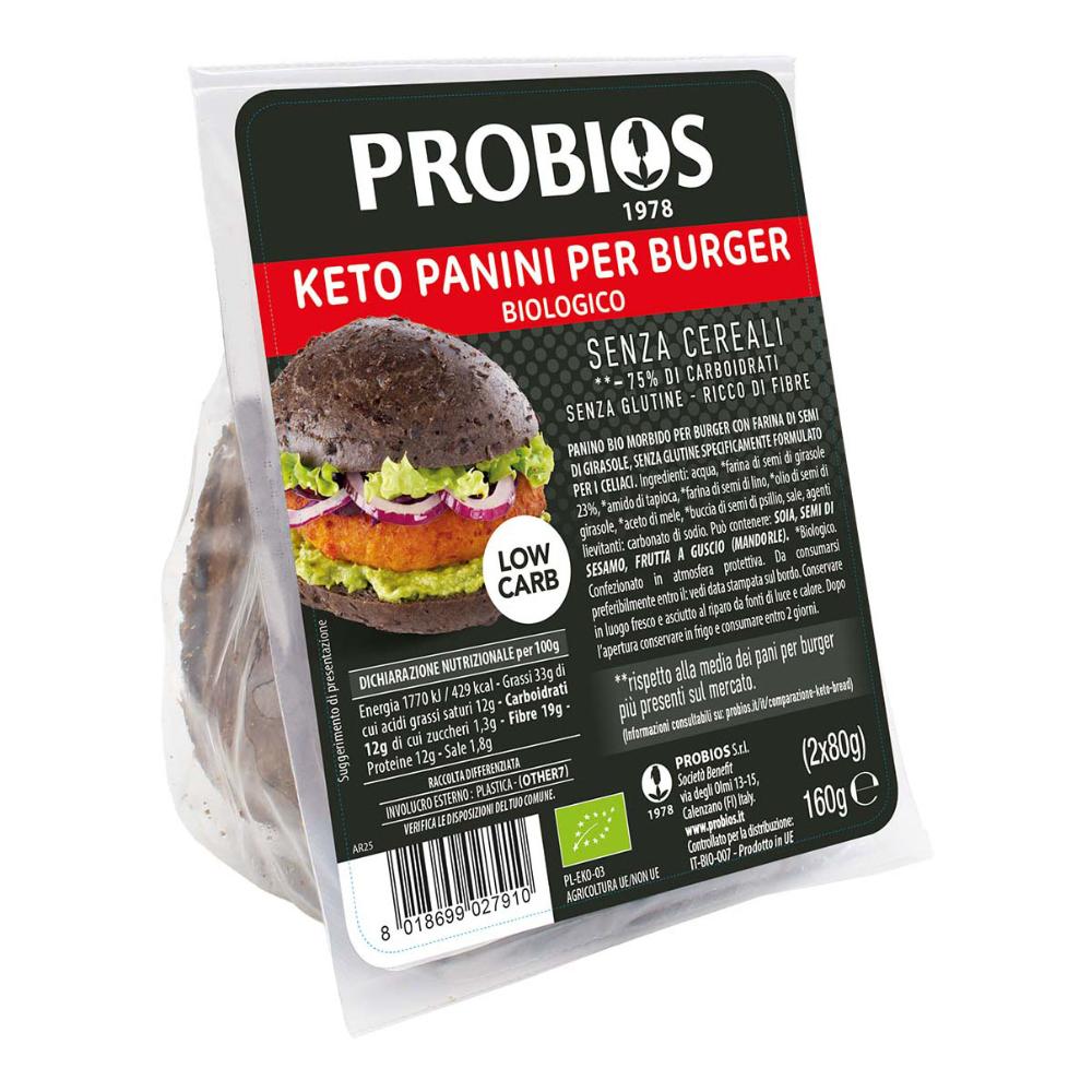Probios Keto panini burger - panini proteici low carb per hamburger