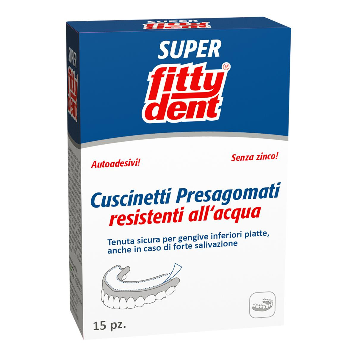 Ideco Fittydent - Cuscinetti Adesivi Morbidi per Portatori di Protesi, 15 Pezzi