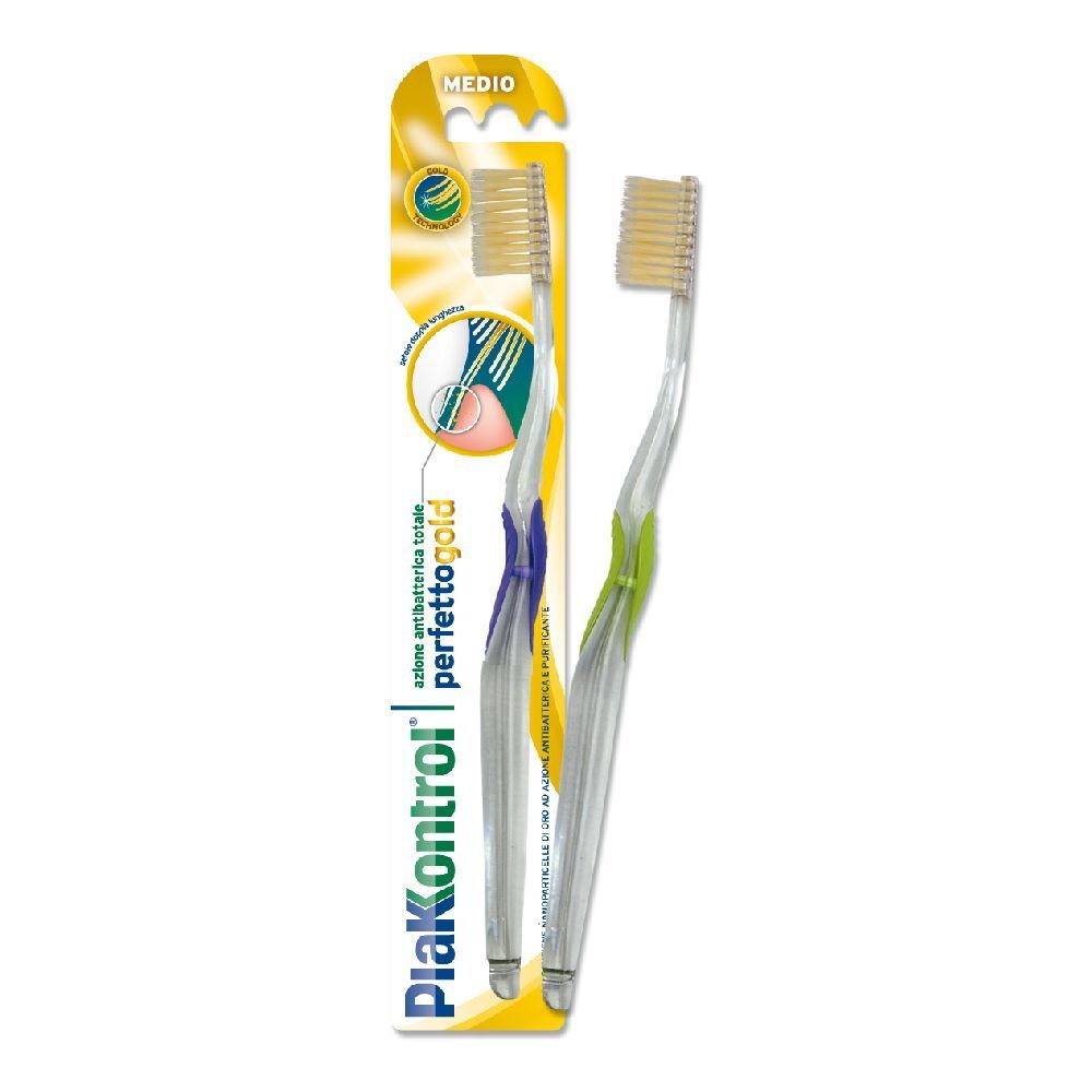 Plakkontrol Perfetto Gold Spazzolino Manuale Blister 1 Pezzo pz da denti