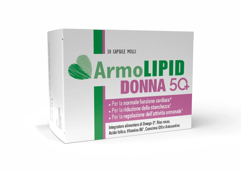 ArmoLIPID Donna 50+ Integratore per Funzione Cardiaca e Stanchezza ed Affaticamento 30 Capsule molli