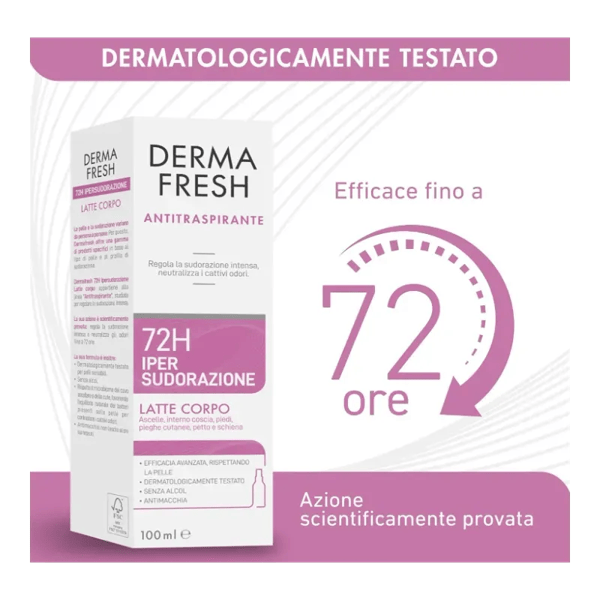 Dermafresh 72H 100 ml Latte Corpo Deodorante Ipersudorazione Antitraspirante