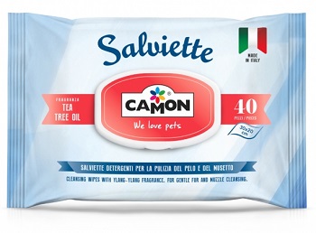 Camon Salviette Tea Tree Oil - Salviette profumate per la pulizia del pelo, 40 pezzi