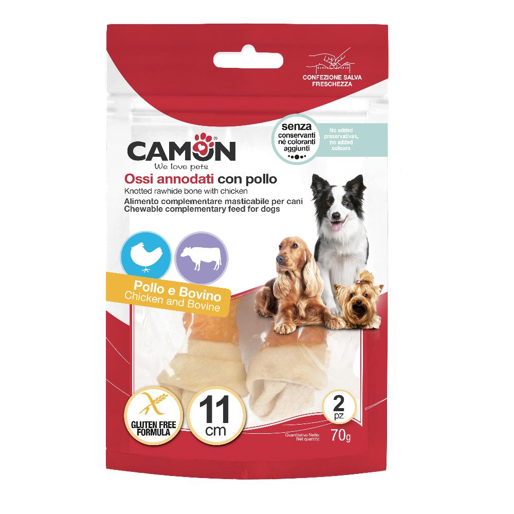 CAMON CANE SNACK OSSO ANNODATO PELLE BOVINA POLLO 11CM 70GR — confronto prezzi