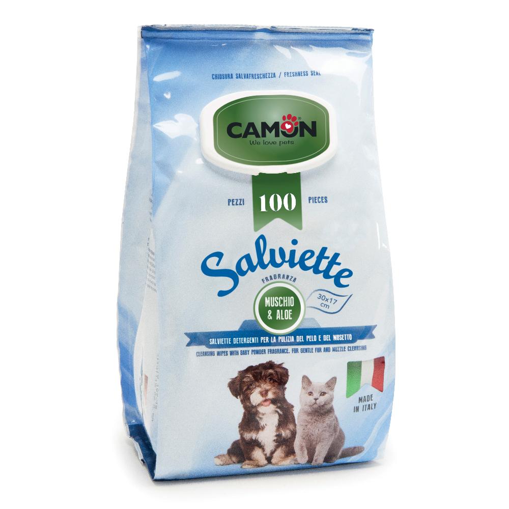 Camon Salviette Detergenti 100 Pezzi Muschio Bianco &amp; Aloe