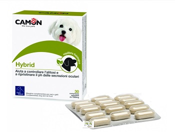 Camon Hybrid compresse - Integratore per l'epifora e l'alitosi di cani e gatti, 30 compresse
