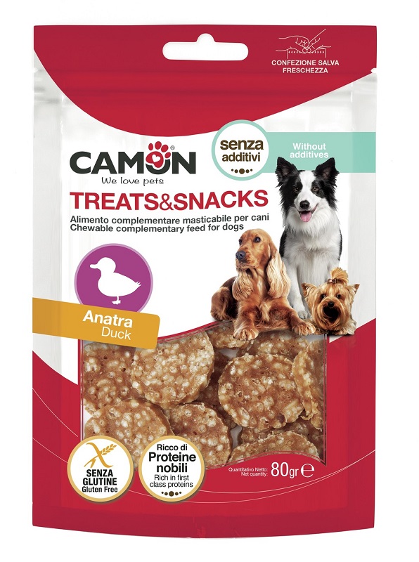CAMON CANE SNACK TREATS MONETINE ANATRA 80GR