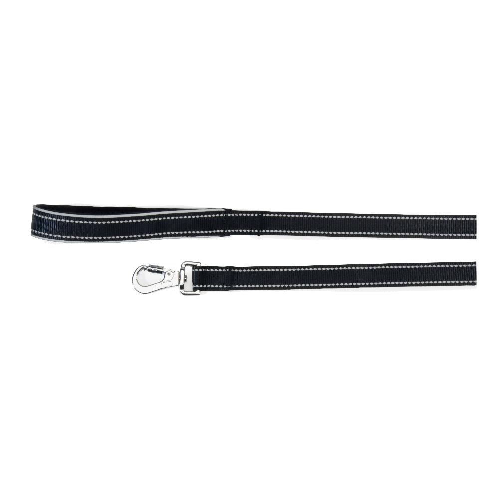 Guinzaglio Reflex Con Maniglia In Neoprene Nero 15 X 1200 Mm