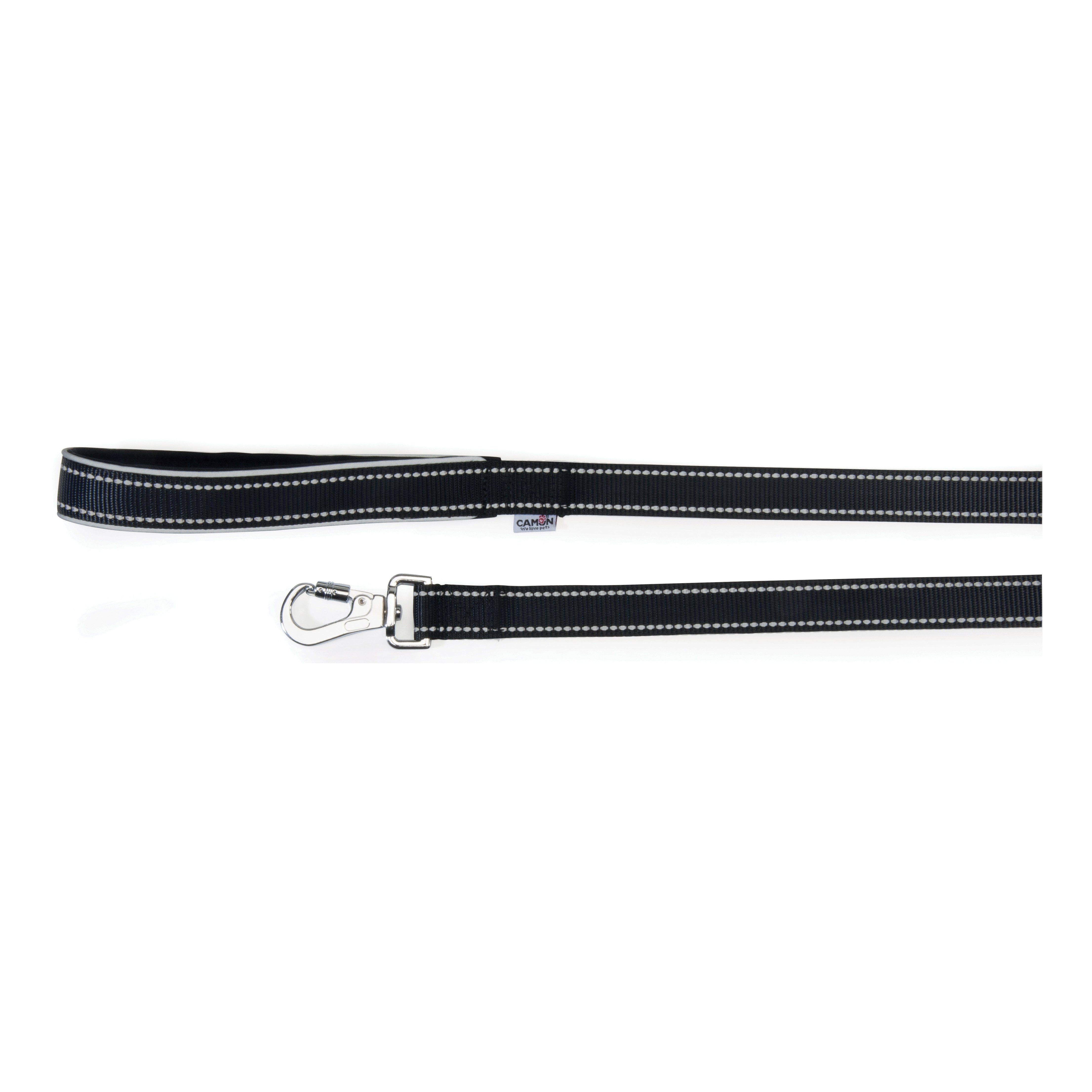Guinzaglio Reflex Con Maniglia In Neoprene Nero 25 X 1200 Mm