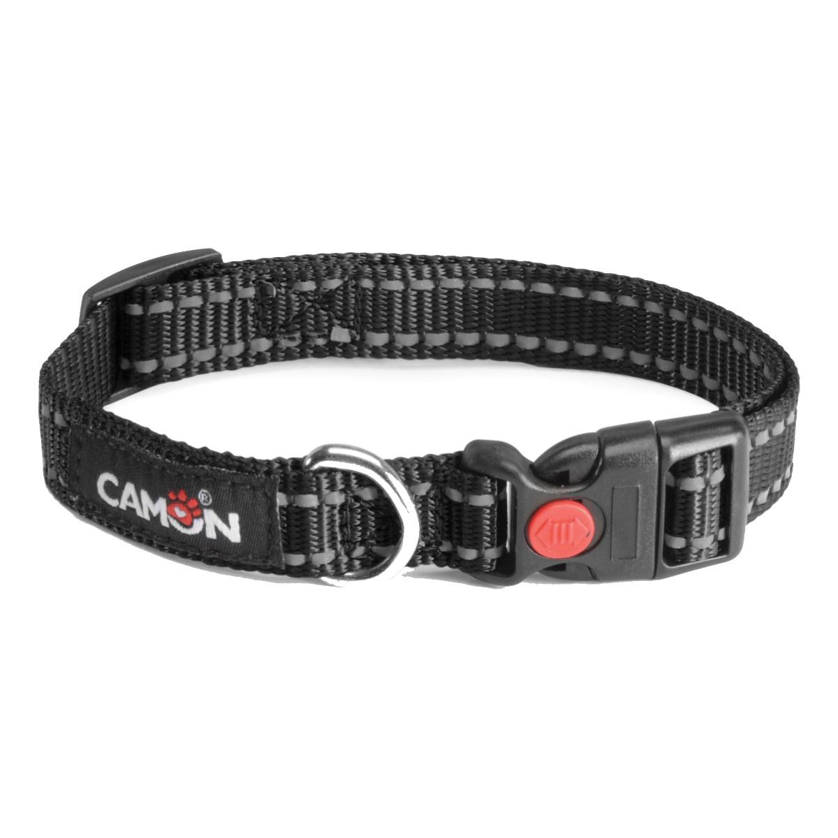 Camon collare lowtension reflex nero 15 mm - Collare riflettente per i cani e i gatti, 1 pezzo