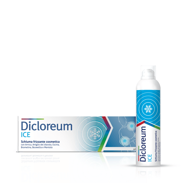 Dicloreum Ice Schiuma Frizzante Cosmetica per Dolori Muscolari e Traumi 150 ml