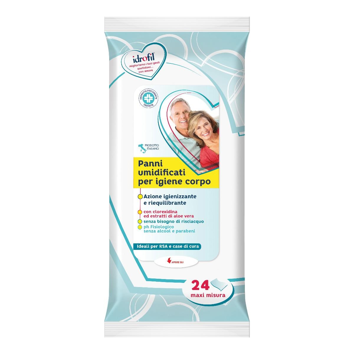 IDROFIL - 24 panni umidificati per l'igiene del corpo