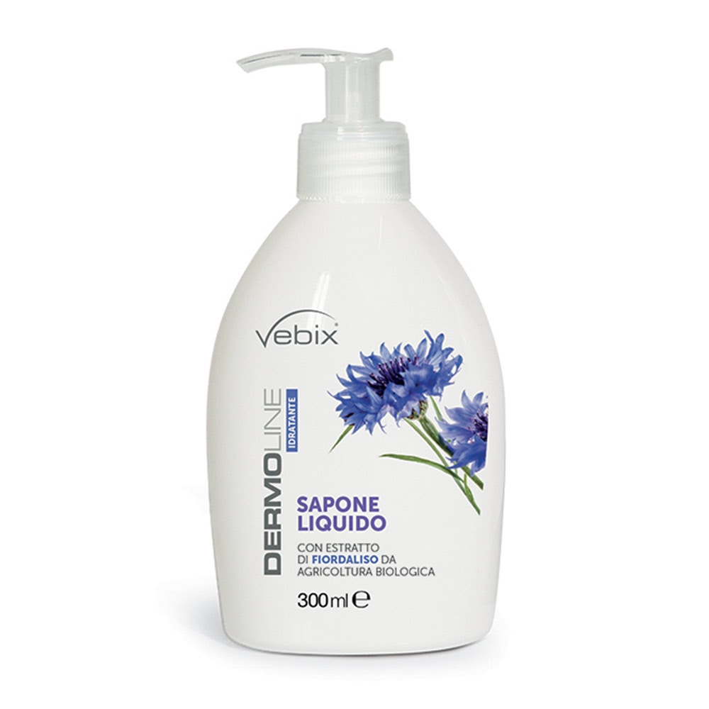 Vebix Dermoline Idratante - Sapone Liquido con Estratto di Fiordaliso, 300ml