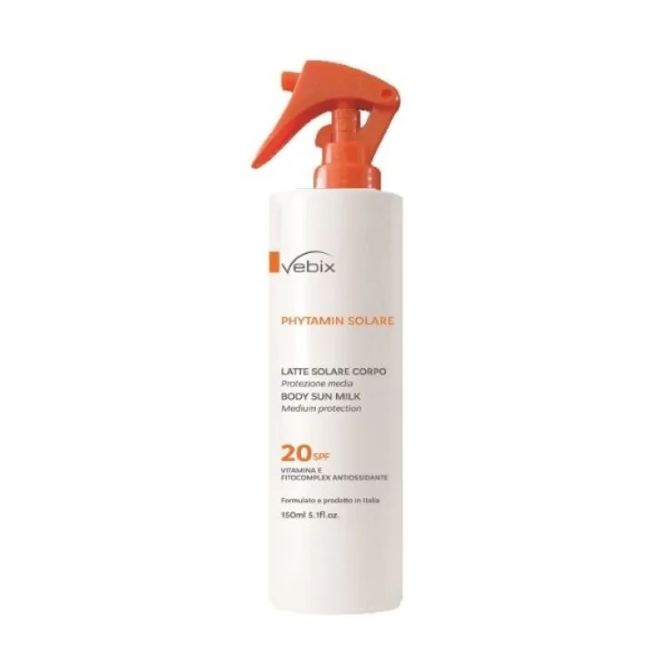 Vebix phytamin solare latte solare corpo no gas spf20 150 ml