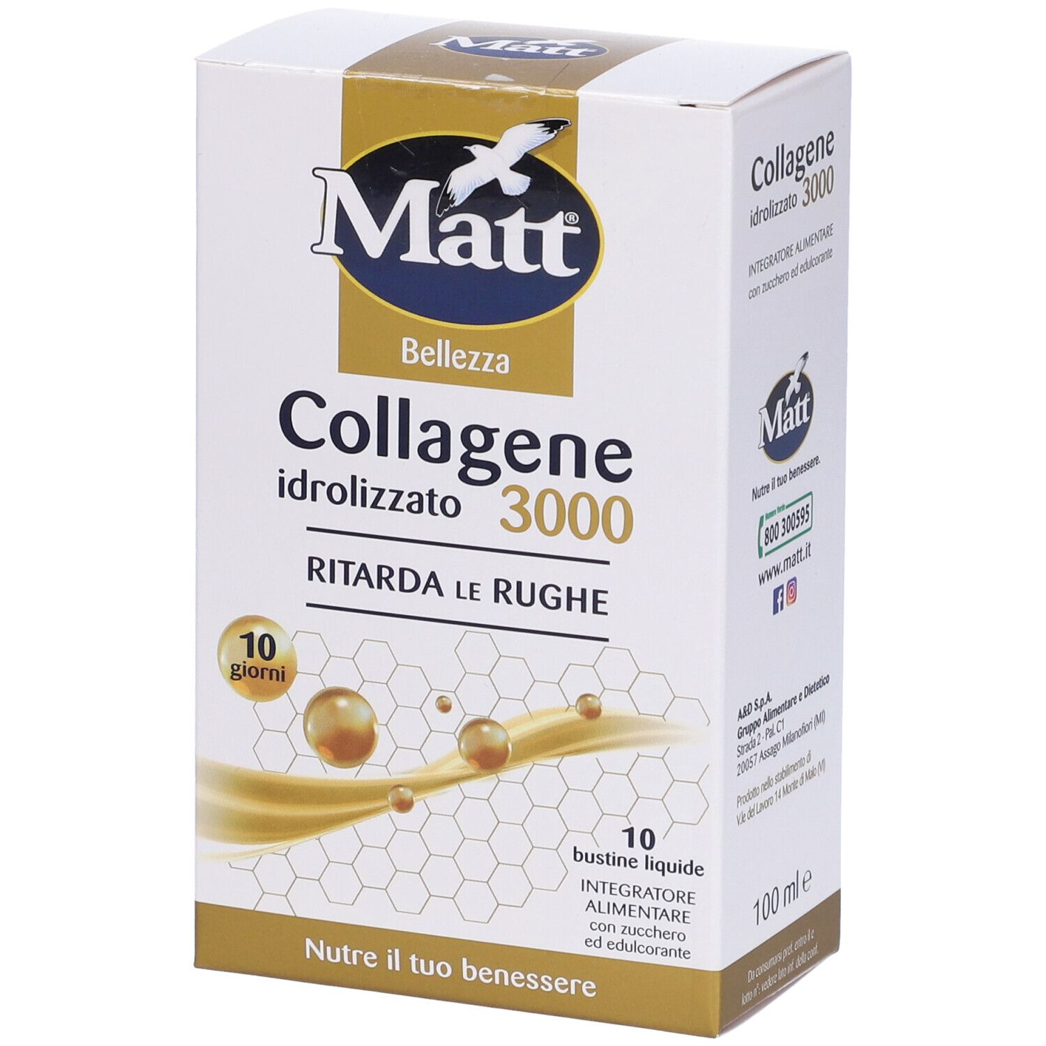 Diet Collagene Idrolizzato 3000 Integratore Antiossidante 10 Bustine