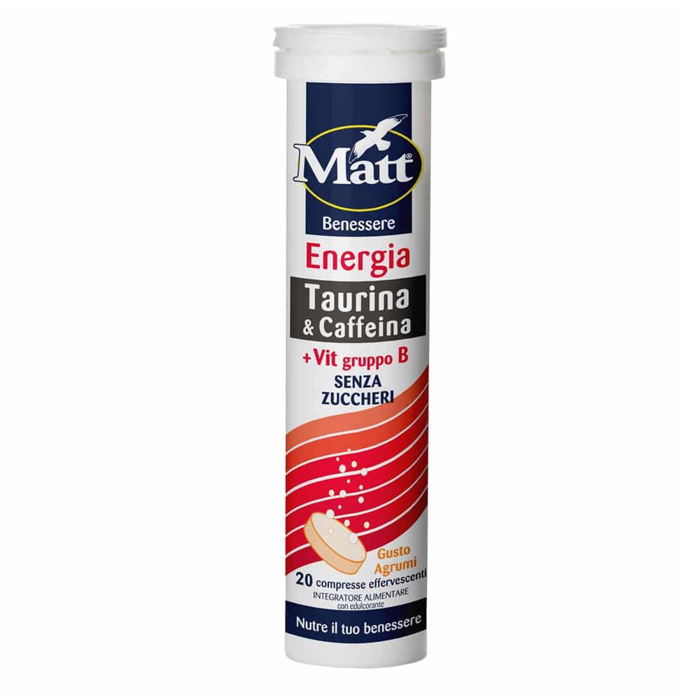 Matt Benessere - Energia Taurina e Caffeina, 20 Compresse effervescenti