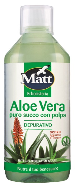 Matt Erboristeria - Aloe Vera Pura Polpa Integratore Alimentare Depurativo, 500ml