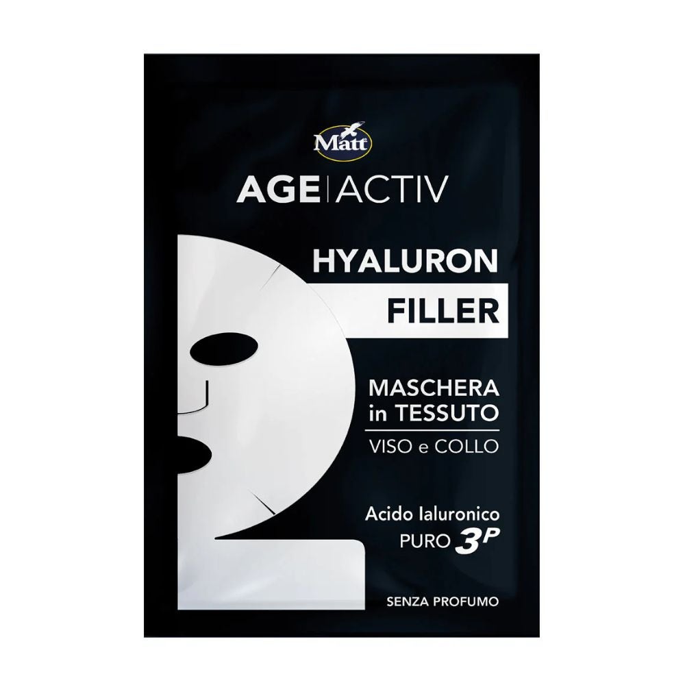 Matt Age Activ - Hyaluron Filler Maschera in Tessuto Viso e Collo, 1 maschera