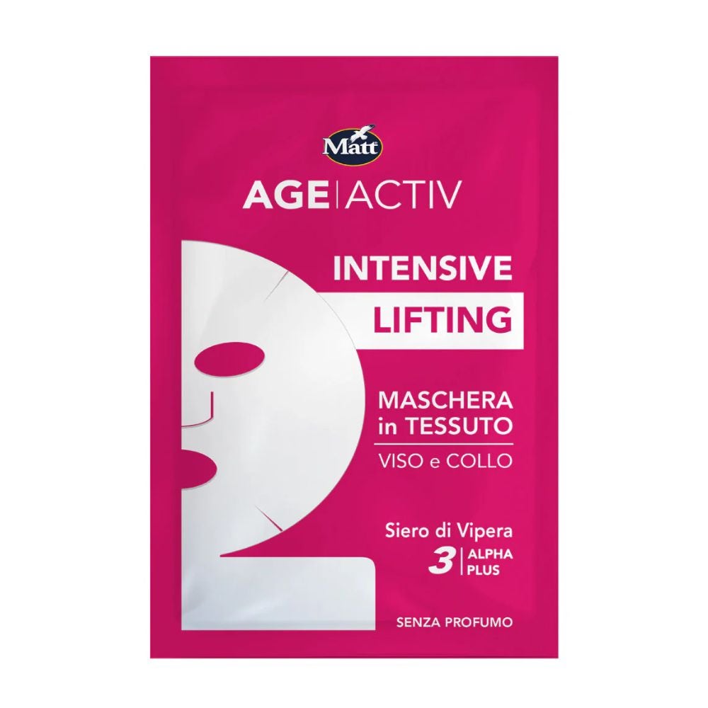 Matt Age Activ - Intensive Lifting Maschera Viso in Tessuto Viso e Collo, 1 maschera