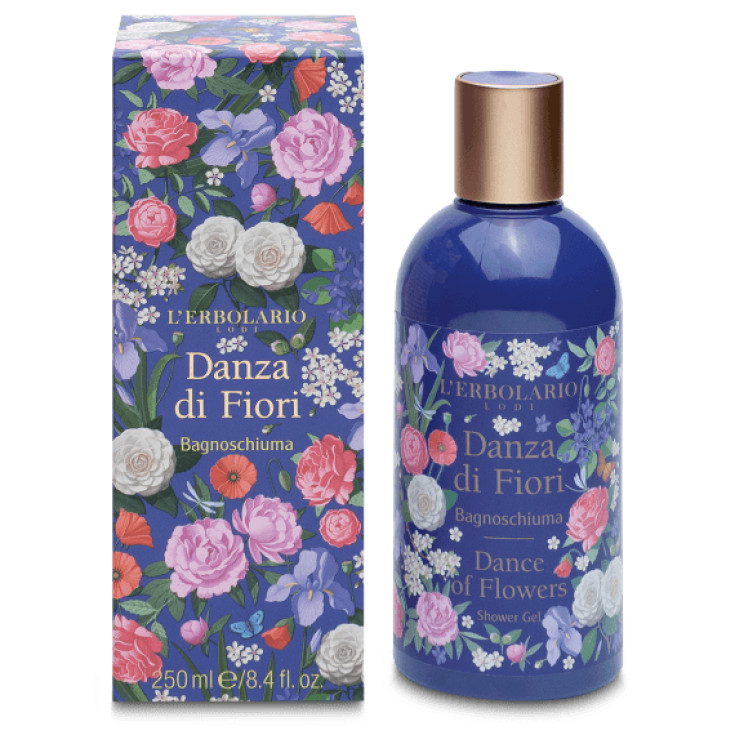 L'Erbolario Danza di Fiori - Bagnoschiuma tonificante e rinfrescante per il corpo, 250 ml