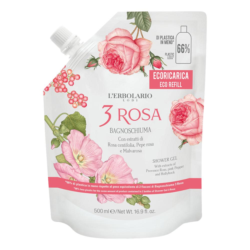 L'Erbolario 3 Rosa Eco-ricarica Bagnoschiuma Addolcente e Protettivo, 500ml — confronto prezzi