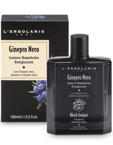 L'Erbolario Ginepro Nero - Lozione dopobarba energizzante e lenitiva post rasatura, 100 ml