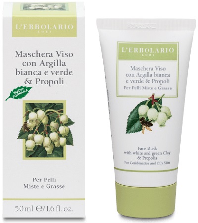 L'Erbolario Maschera Viso All'Argilla E Alla Propoli Pelli Miste E Grasse, 50ml