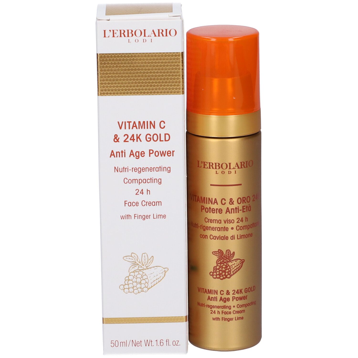 L'Erbolario, Crema Viso Vitamina C & Oro 24K, 50 ml — confronto prezzi