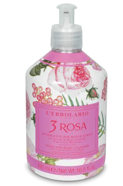 L'Erbolario 3 Rosa Detergente Mani e Corpo Addolcente e Protettivo, 490ml — confronto prezzi