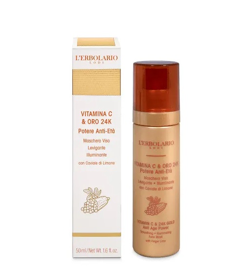 L'Erbolario Vitamina C & Oro 24K - Maschera viso Trattamento levigante e illuminante, 50 ml — confronto prezzi