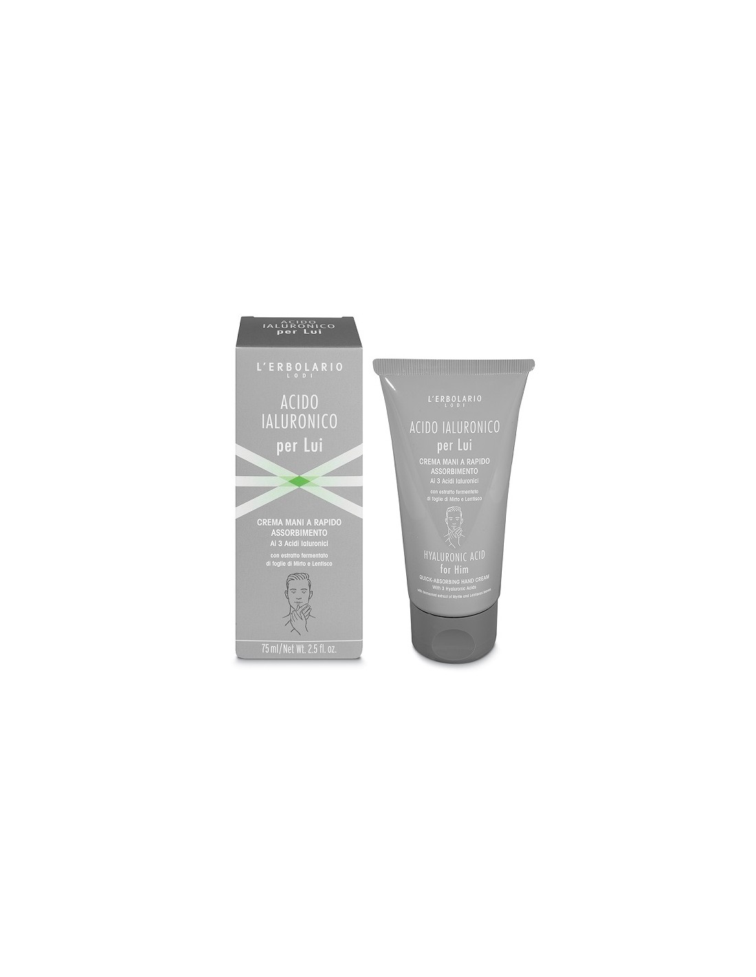 ACIDO IALURONICO PER LUI CREMA MANI 75 ML - Idratazione Intensa per Uomo