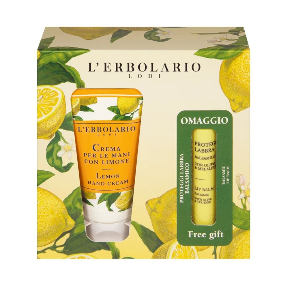 L'Erbolario Cofanetto Limone Kit idratante per le mani e le labbra crema 75 ml e stick 4,5 ml