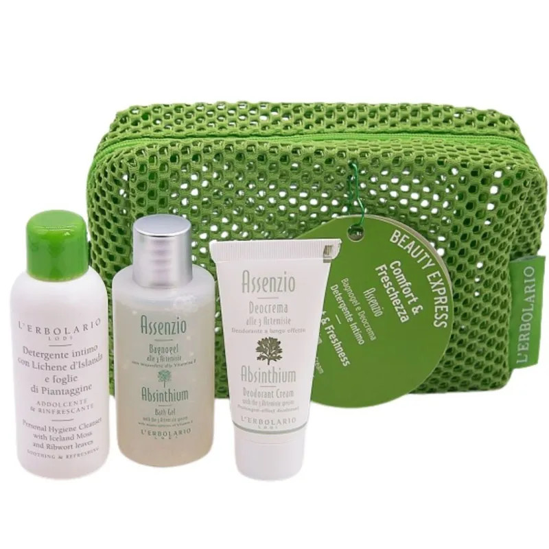 L'Erbolario Beauty Express Comfort & Freshness - Kit da viaggio Bagnogel 50ml + DeoCrema 30ml + Detergente Intimo 50ml — confronto prezzi