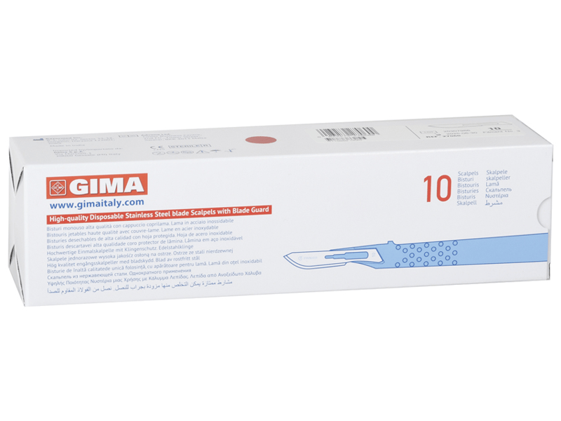 Gima Bisturi Monouso N. 11 Sterile per Incisioni Delicate 10 Pezzi
