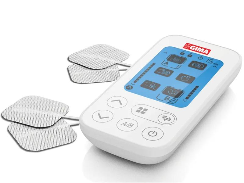 Gima Kura Tens Apparecchio Elettrostimolatore 2 Canali con 4 Elettrodi