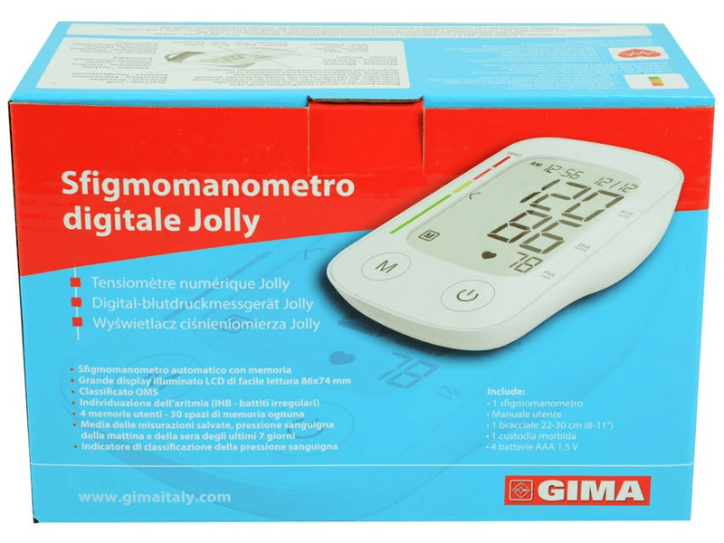 Gima Misuratore Pressione Digitale Jolly Braccio per Controllo Cardiaco